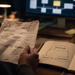 Storytelling exemple : scène de marque avec note et plan narratif