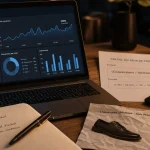 Taux de conversion e commerce sur ordinateur avec calcul