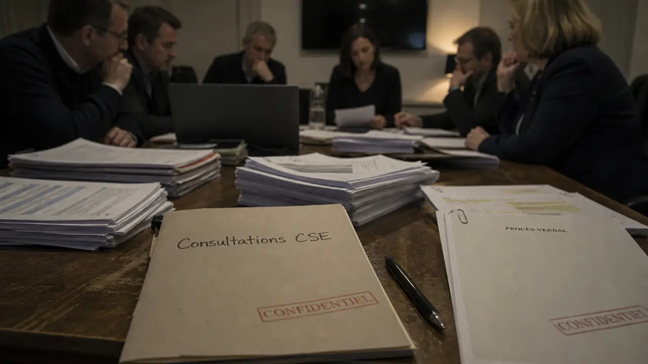 Consultations obligatoires CSE en salle de réunion : procès-verbal et dossiers RH