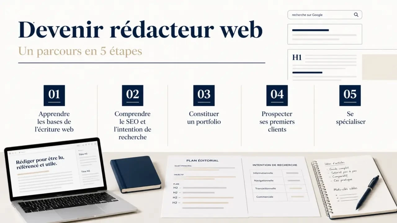 Comment devenir rédacteur web : parcours en cinq étapes pour se lancer