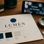 Logo signification : cercle bleu et typographie noire à décrypter