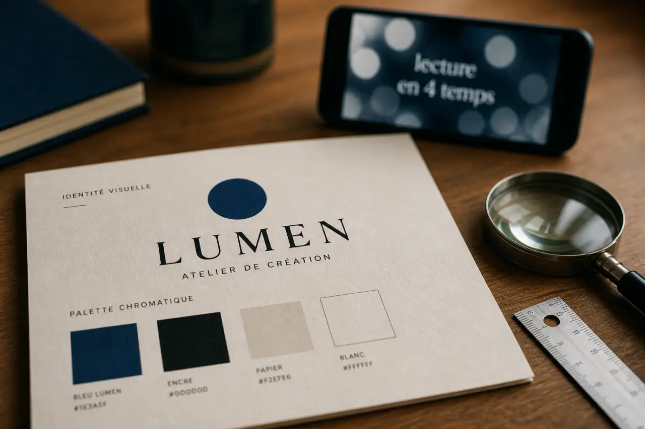 Logo signification : cercle bleu et typographie noire à décrypter
