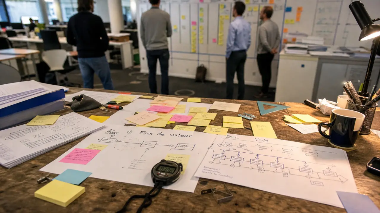 Processus lean : table VSM et Kanban pour réduire les 7 gaspillages