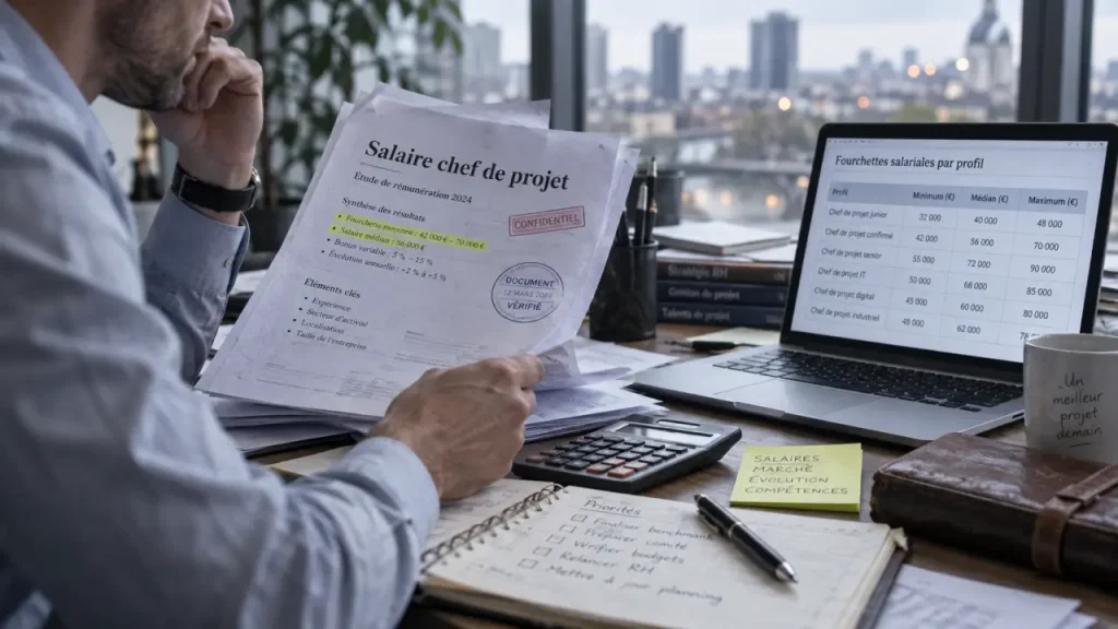 Chef de projet : le salaire varie de 34 000 à 56 000 € selon l’expérience et le secteur