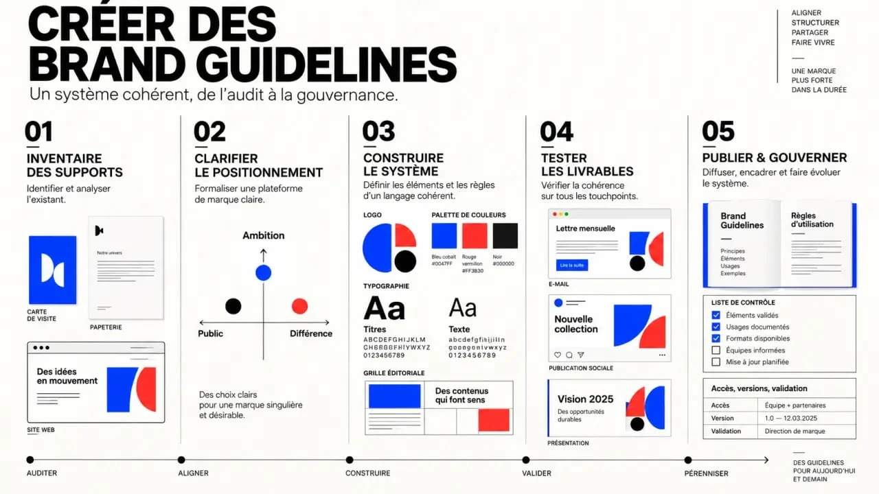 Processus de création de branding guidelines en cinq étapes