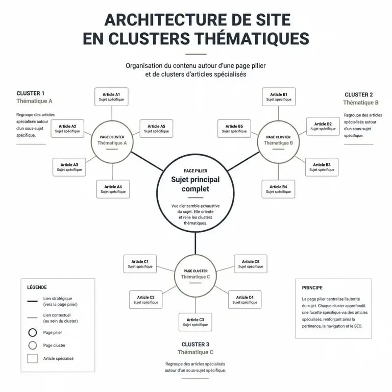 Schéma d'architecture sémantique en clusters pour une stratégie de mots-clés efficace