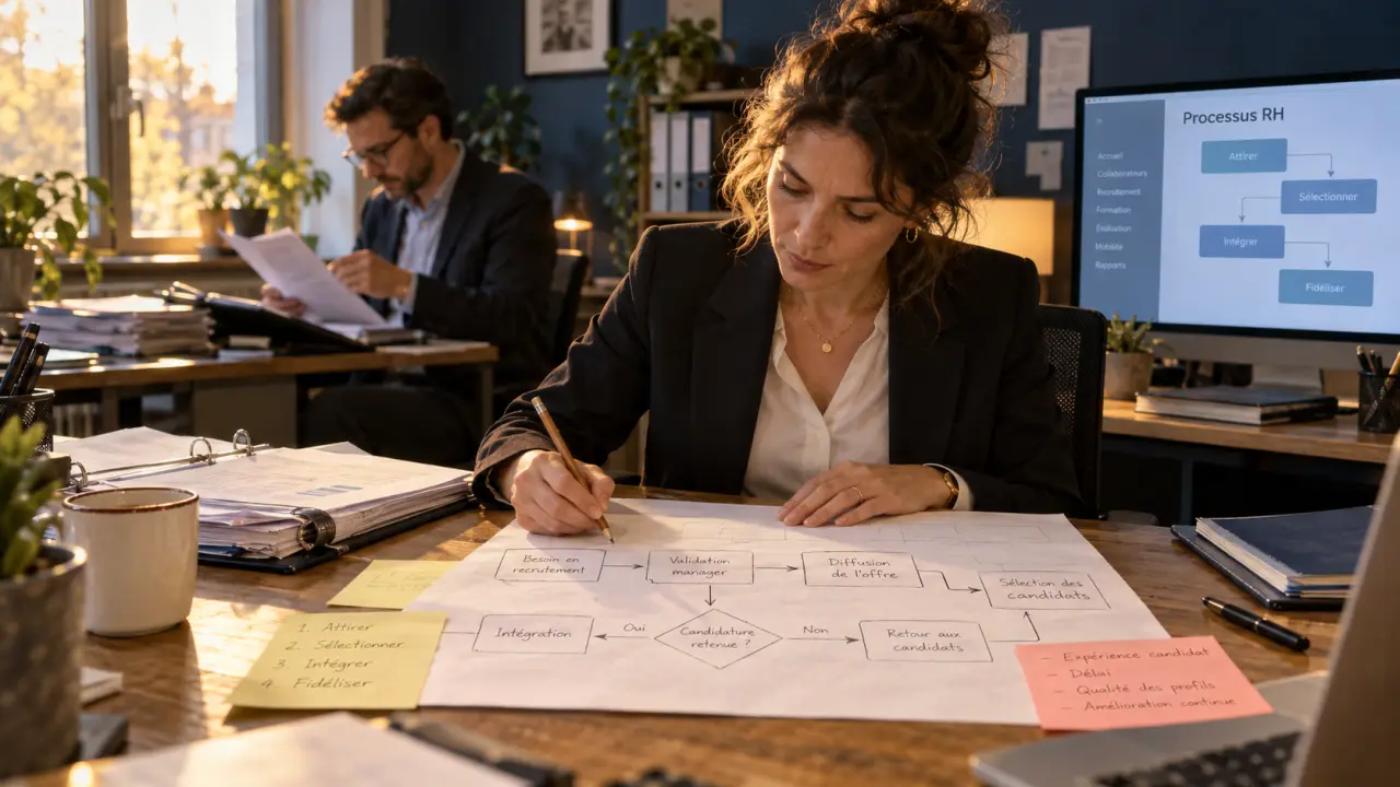 Processus ressources humaines : clarifier les rôles avant d’automatiser, schéma RH en bureau